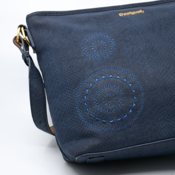DESIGUAL Suede-Effect Shoulder Bag with Embroidery - Picture 7 of 13